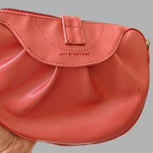 Matt & Nat Pink Leather Crossbody Saddle Bag